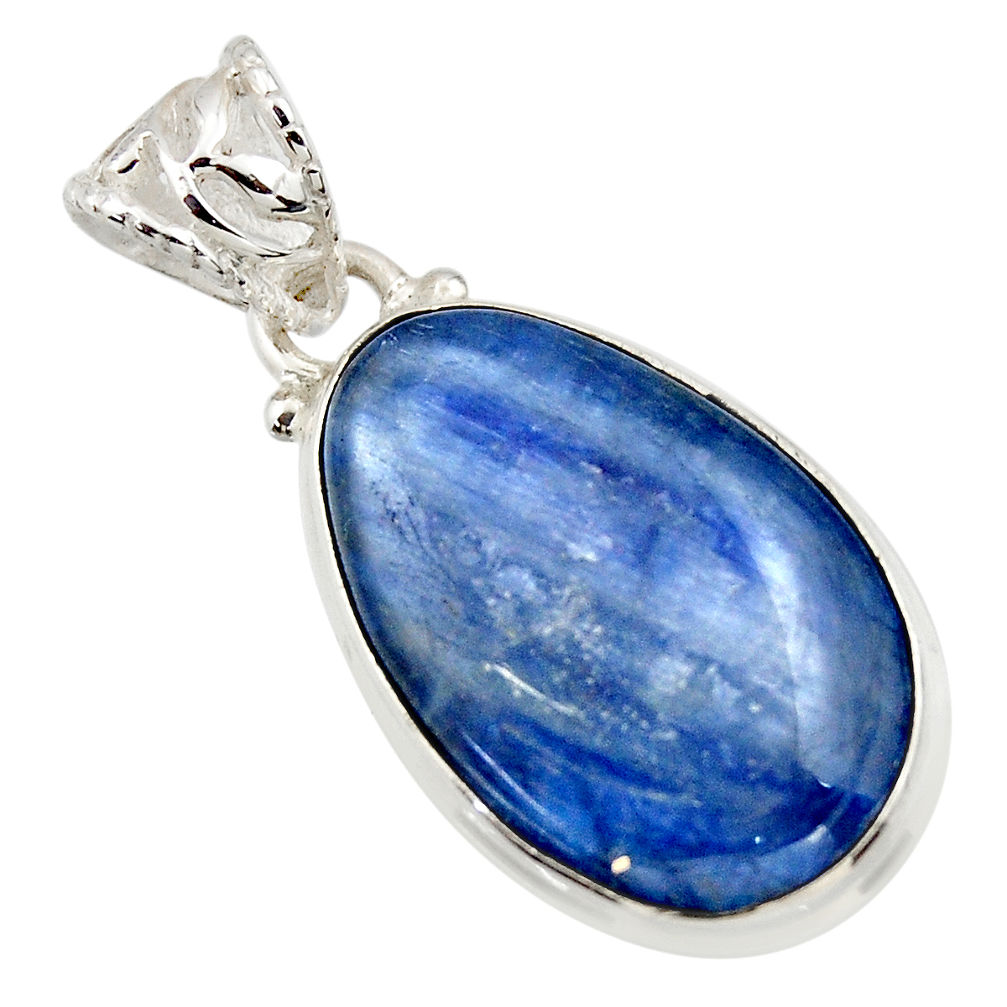 19.60cts natural blue kyanite 925 sterling silver pendant jewelry r44412