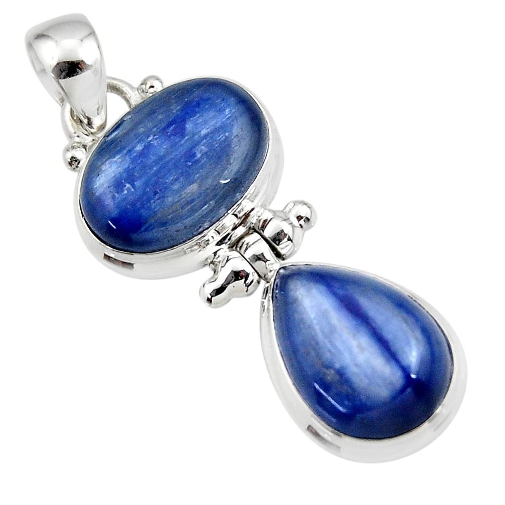 13.41cts natural blue kyanite 925 sterling silver pendant jewelry r46847