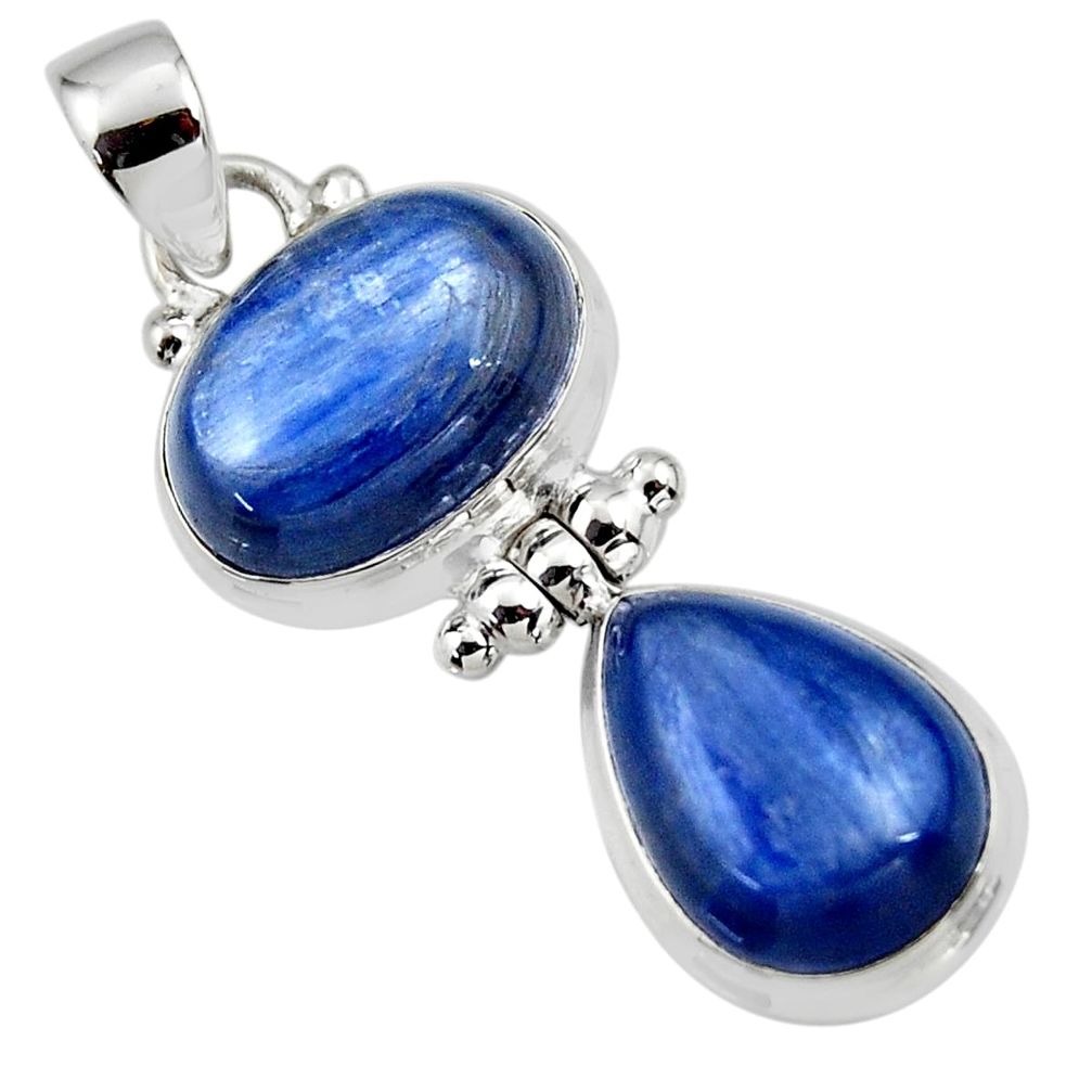 12.79cts natural blue kyanite 925 sterling silver pendant jewelry r46849