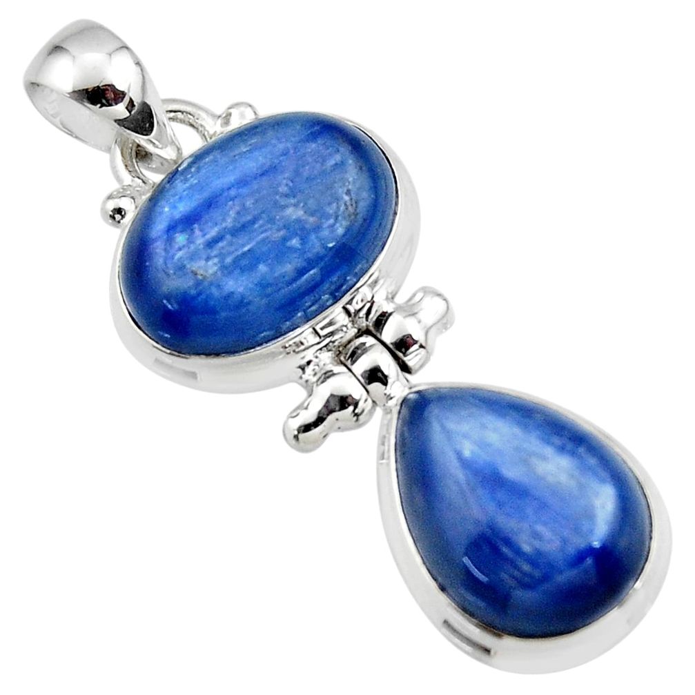 13.15cts natural blue kyanite 925 sterling silver pendant jewelry r46854