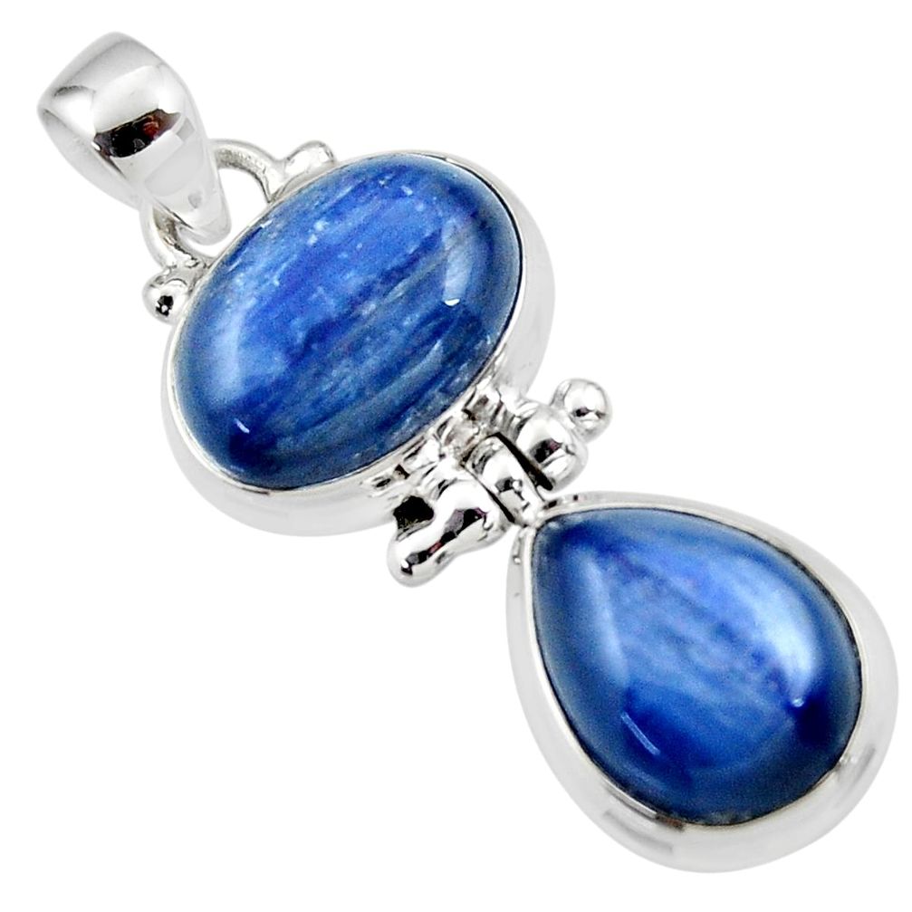 13.19cts natural blue kyanite 925 sterling silver pendant jewelry r46857