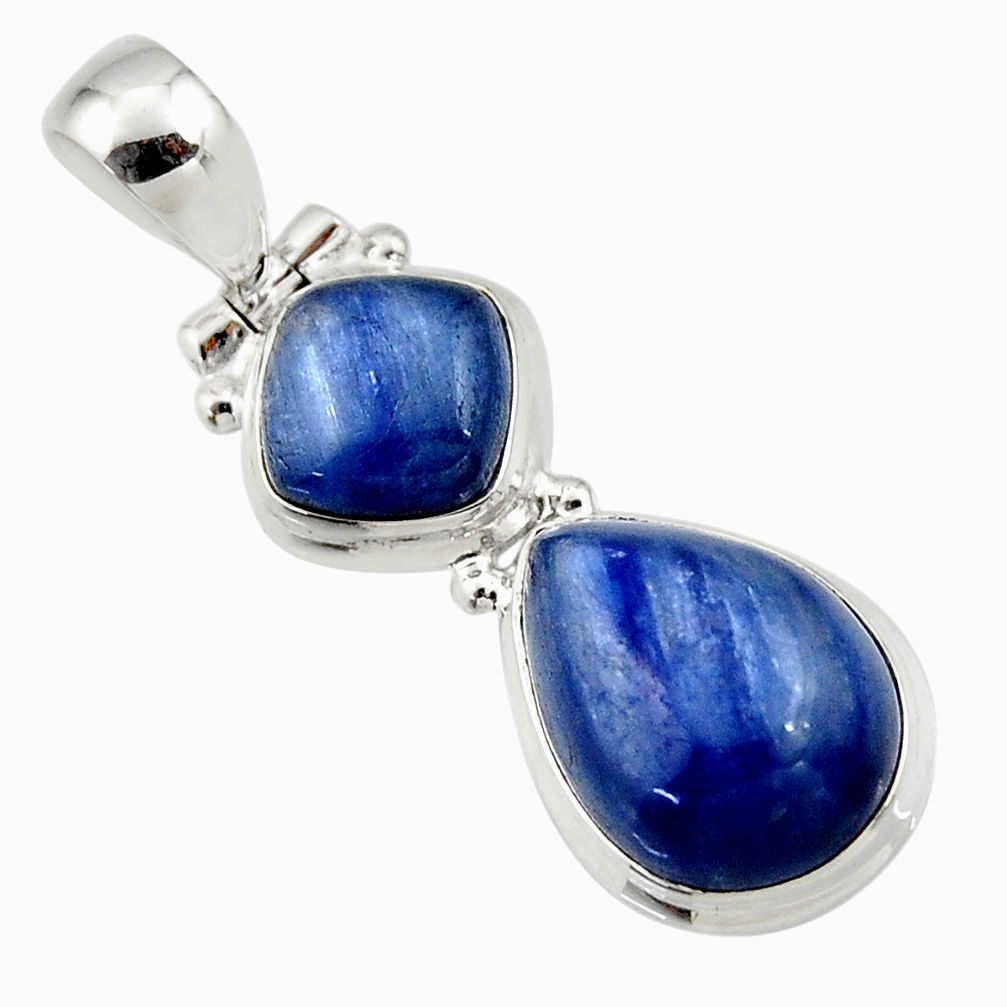 9.77cts natural blue kyanite 925 sterling silver pendant jewelry r46864