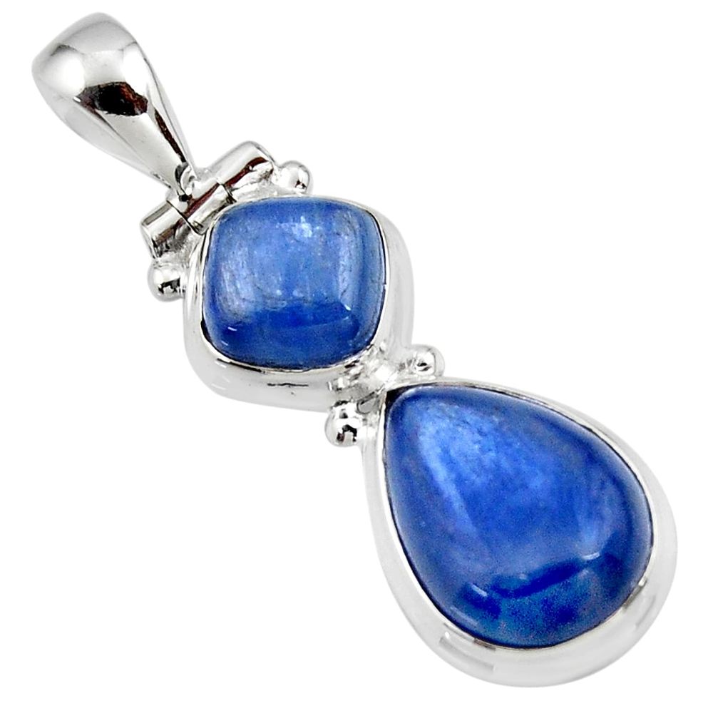 9.27cts natural blue kyanite 925 sterling silver pendant jewelry r46877