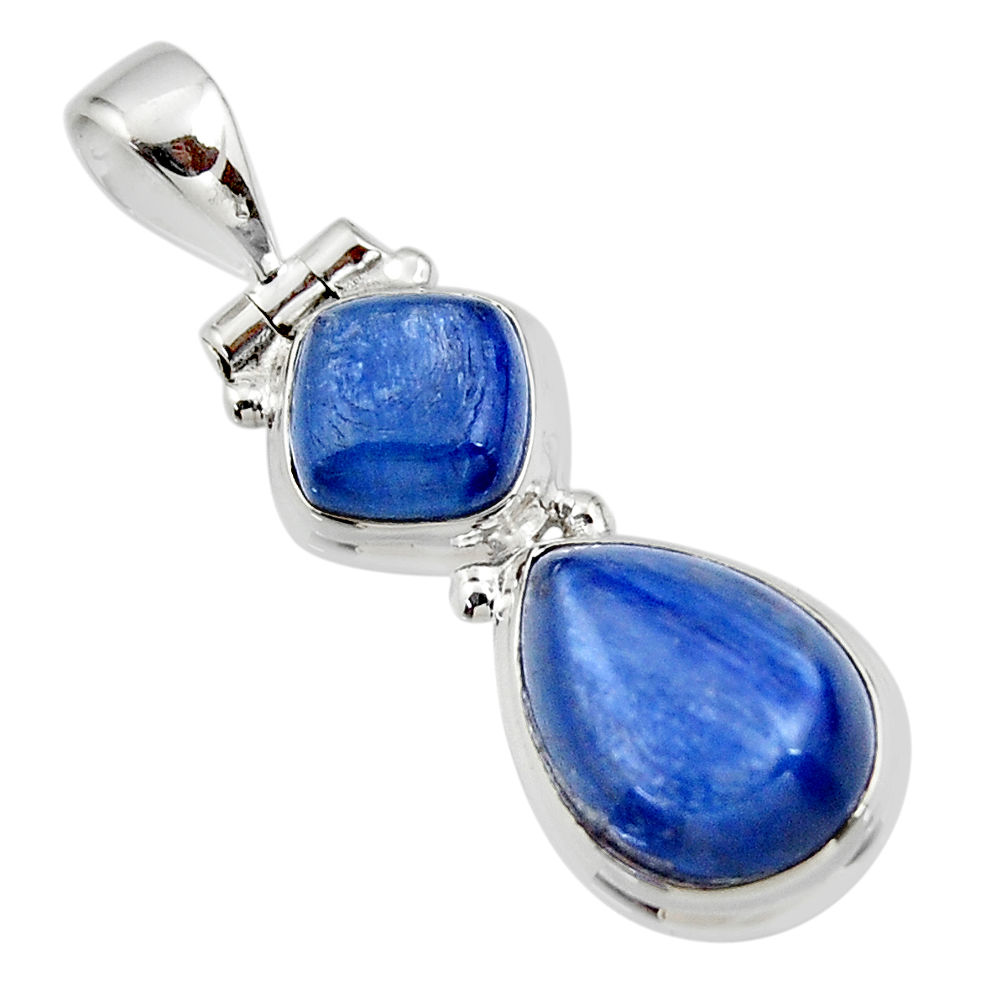 9.16cts natural blue kyanite 925 sterling silver pendant jewelry r46879