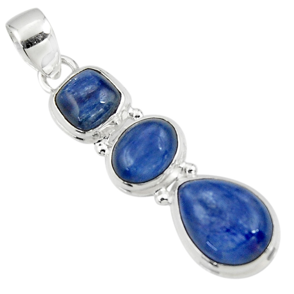 14.33cts natural blue kyanite 925 sterling silver pendant jewelry r47193