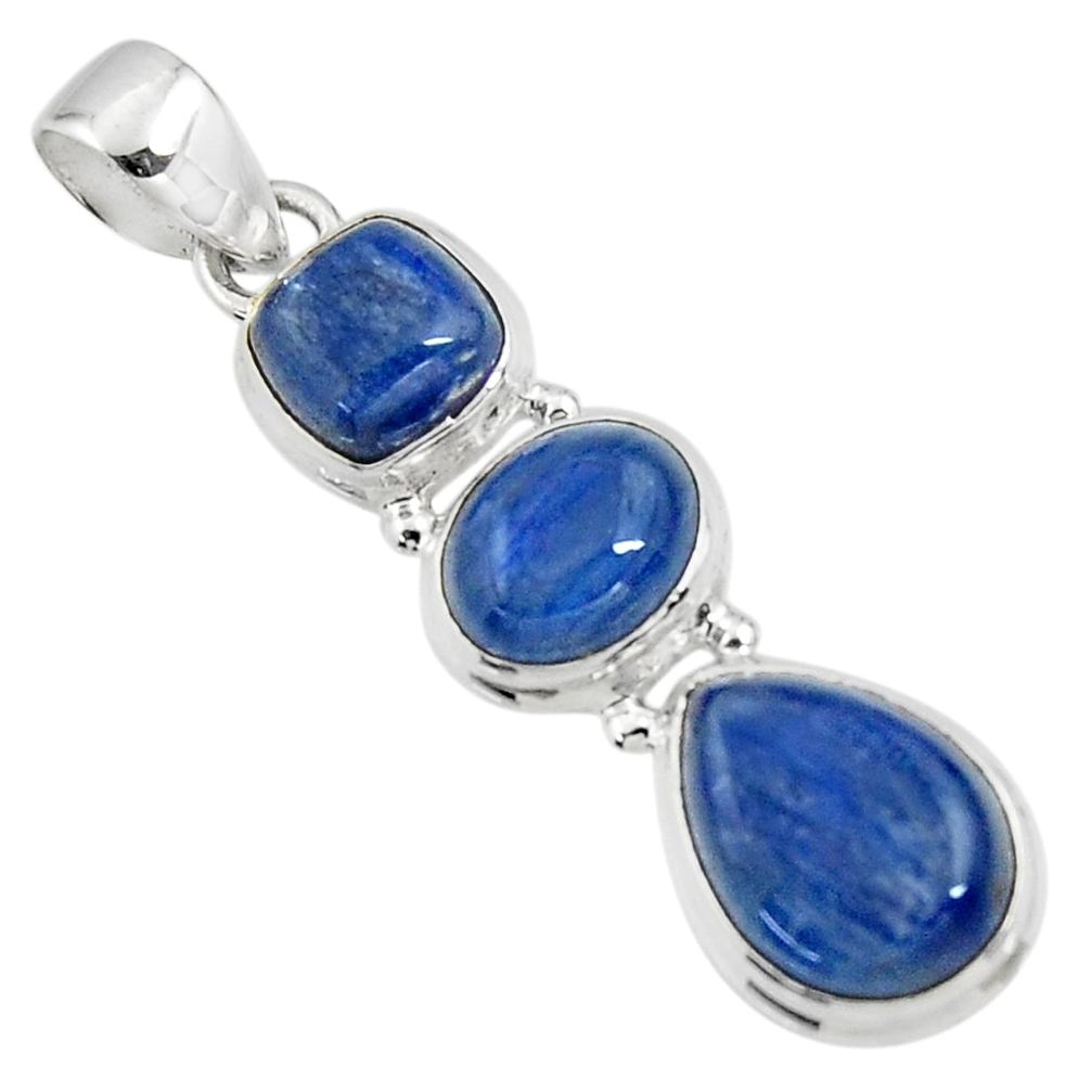 14.17cts natural blue kyanite 925 sterling silver pendant jewelry r47198