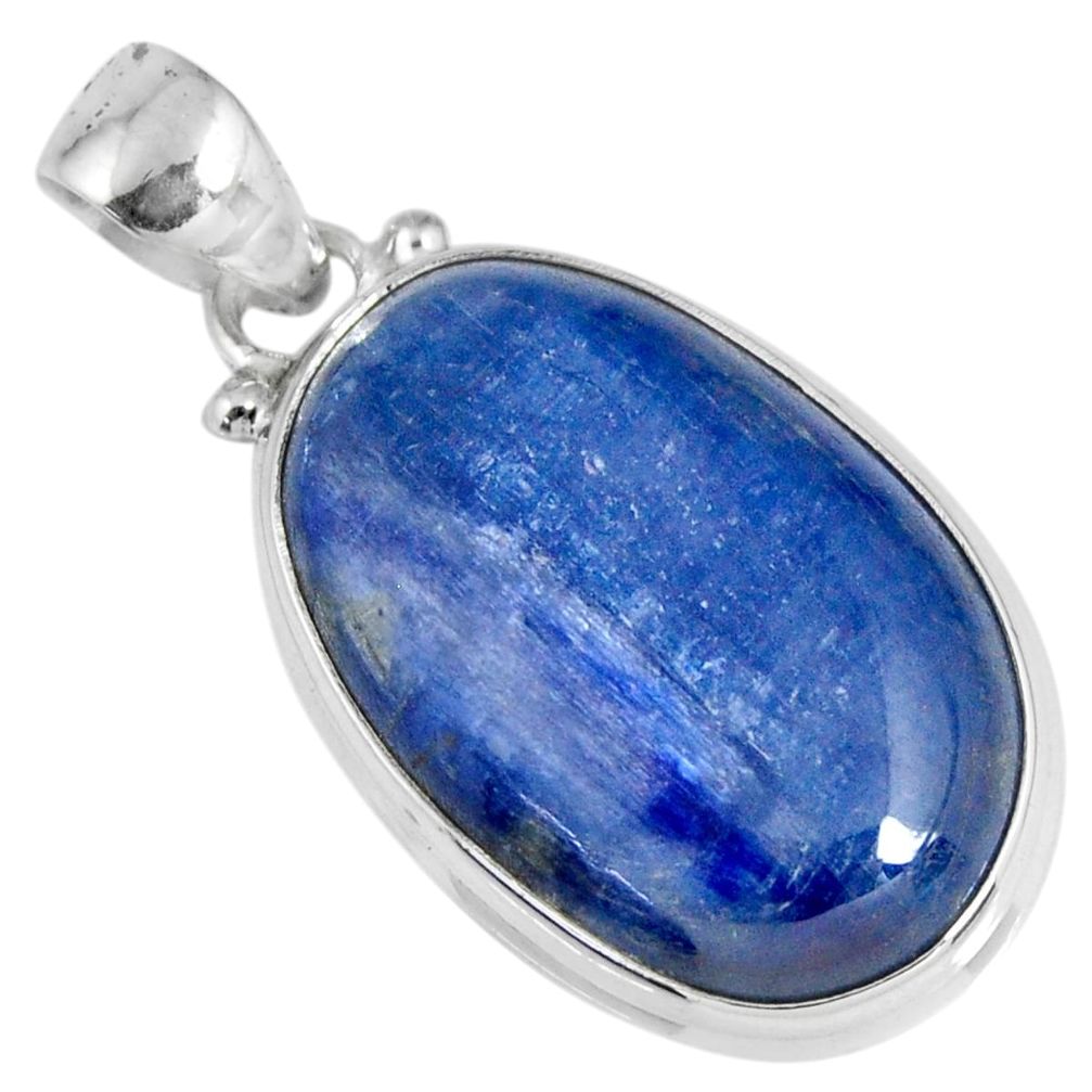 24.00cts natural blue kyanite 925 sterling silver pendant jewelry r56041