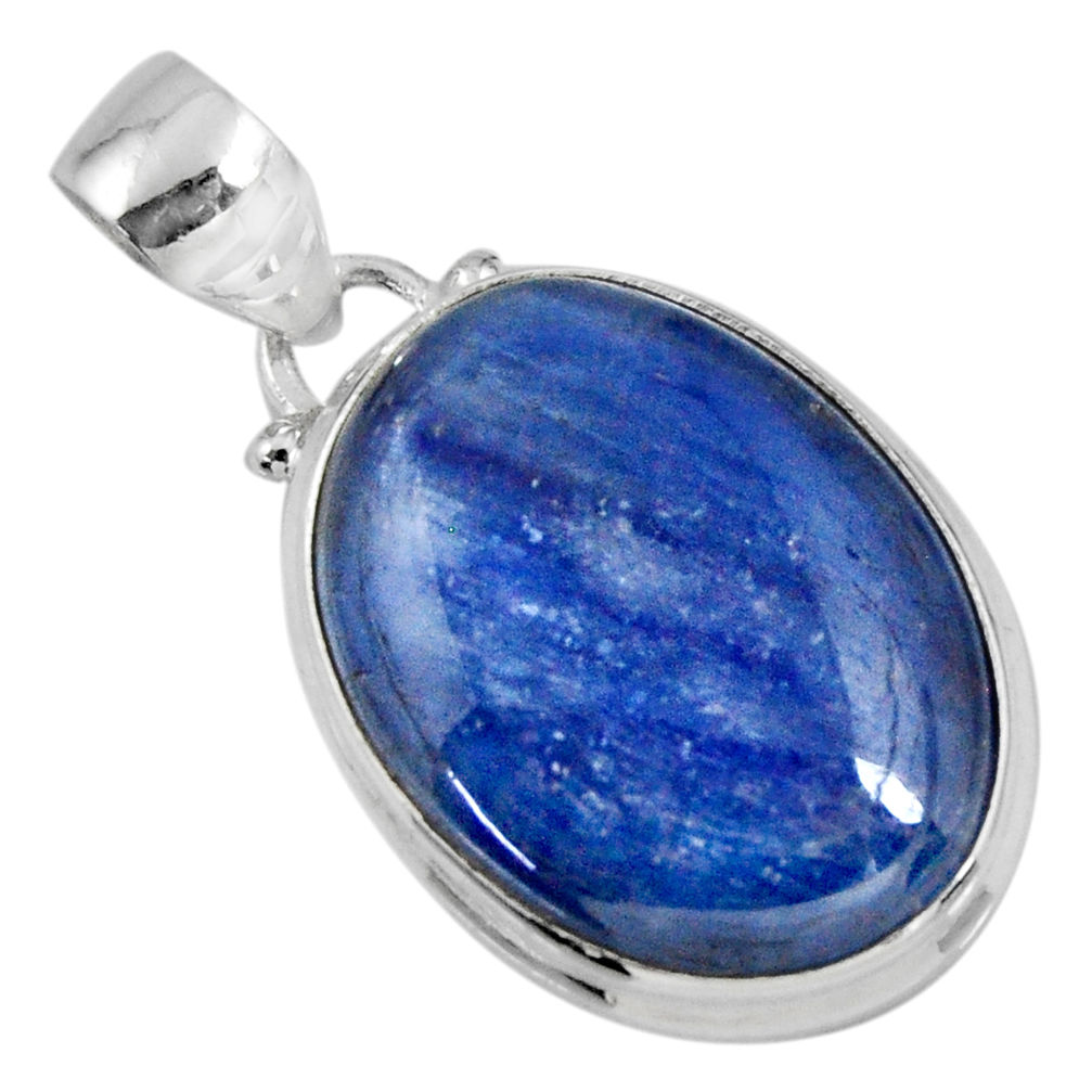 17.57cts natural blue kyanite 925 sterling silver pendant jewelry r56043