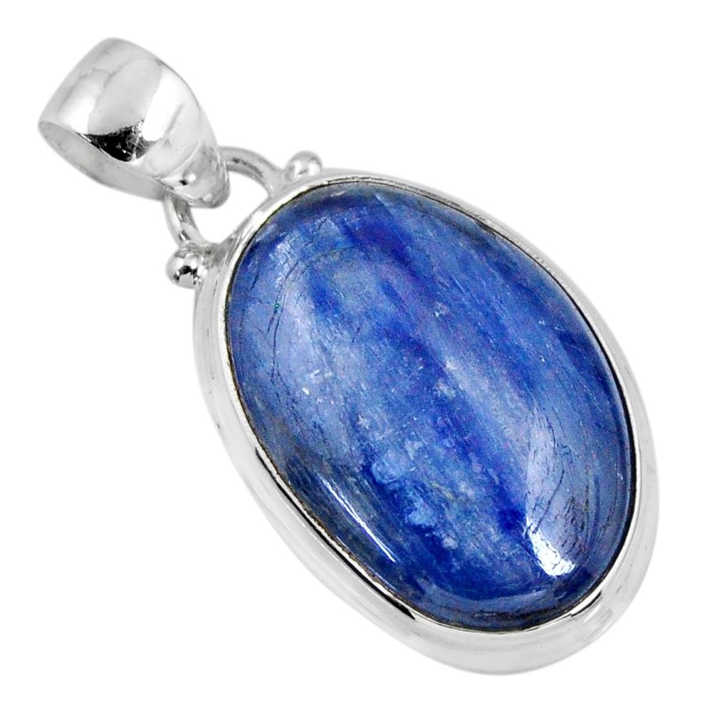 17.22cts natural blue kyanite 925 sterling silver pendant jewelry r56049