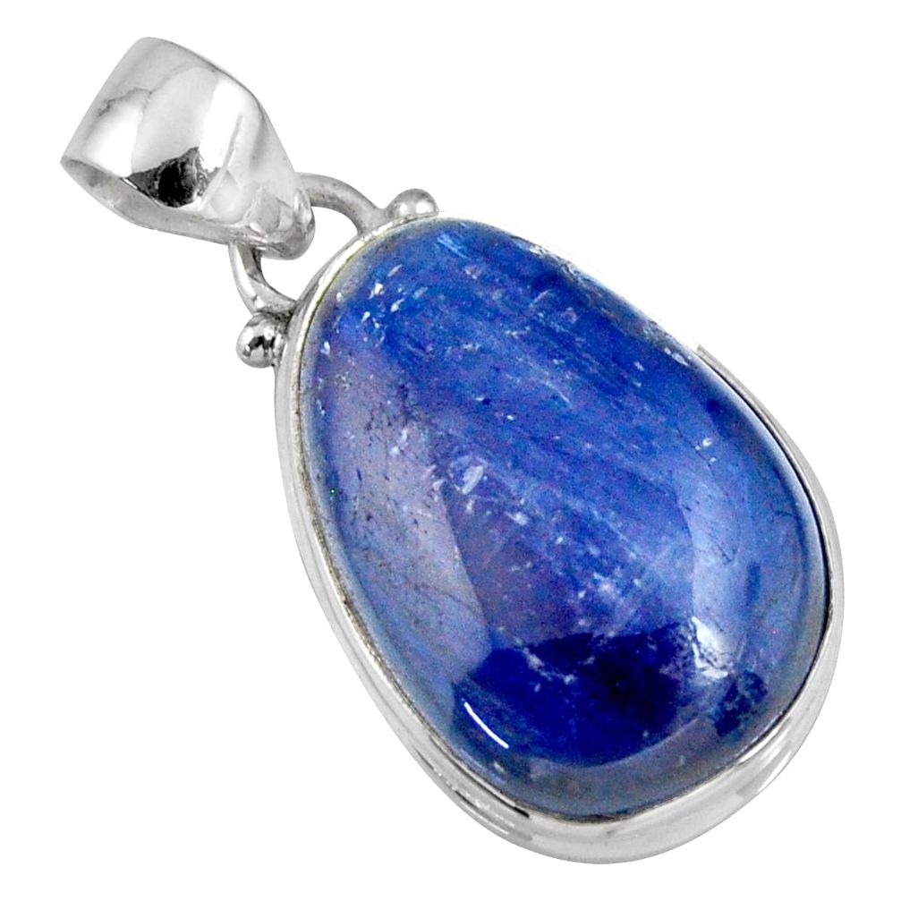17.22cts natural blue kyanite 925 sterling silver pendant jewelry r56050