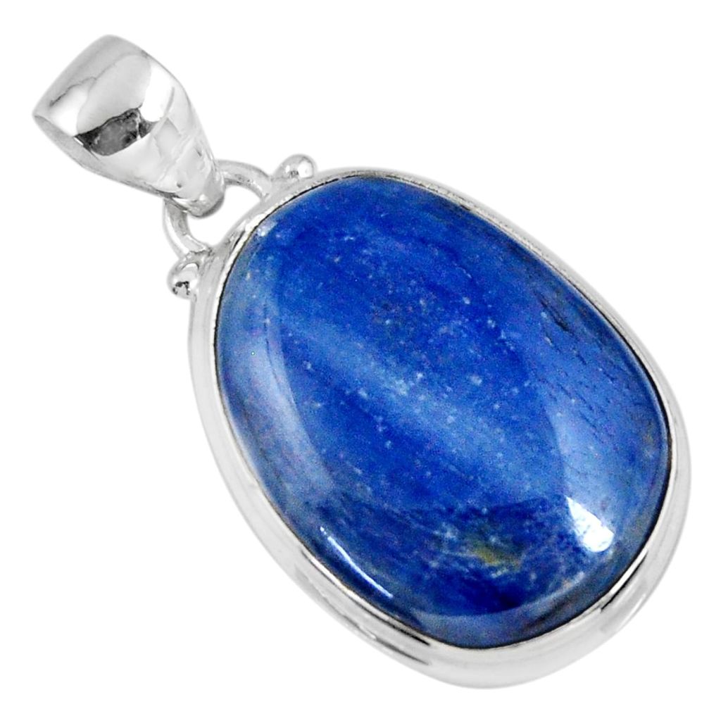 16.73cts natural blue kyanite 925 sterling silver pendant jewelry r56054