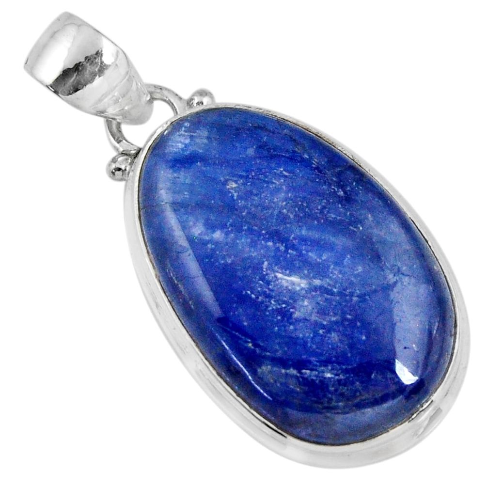18.52cts natural blue kyanite 925 sterling silver pendant jewelry r56056