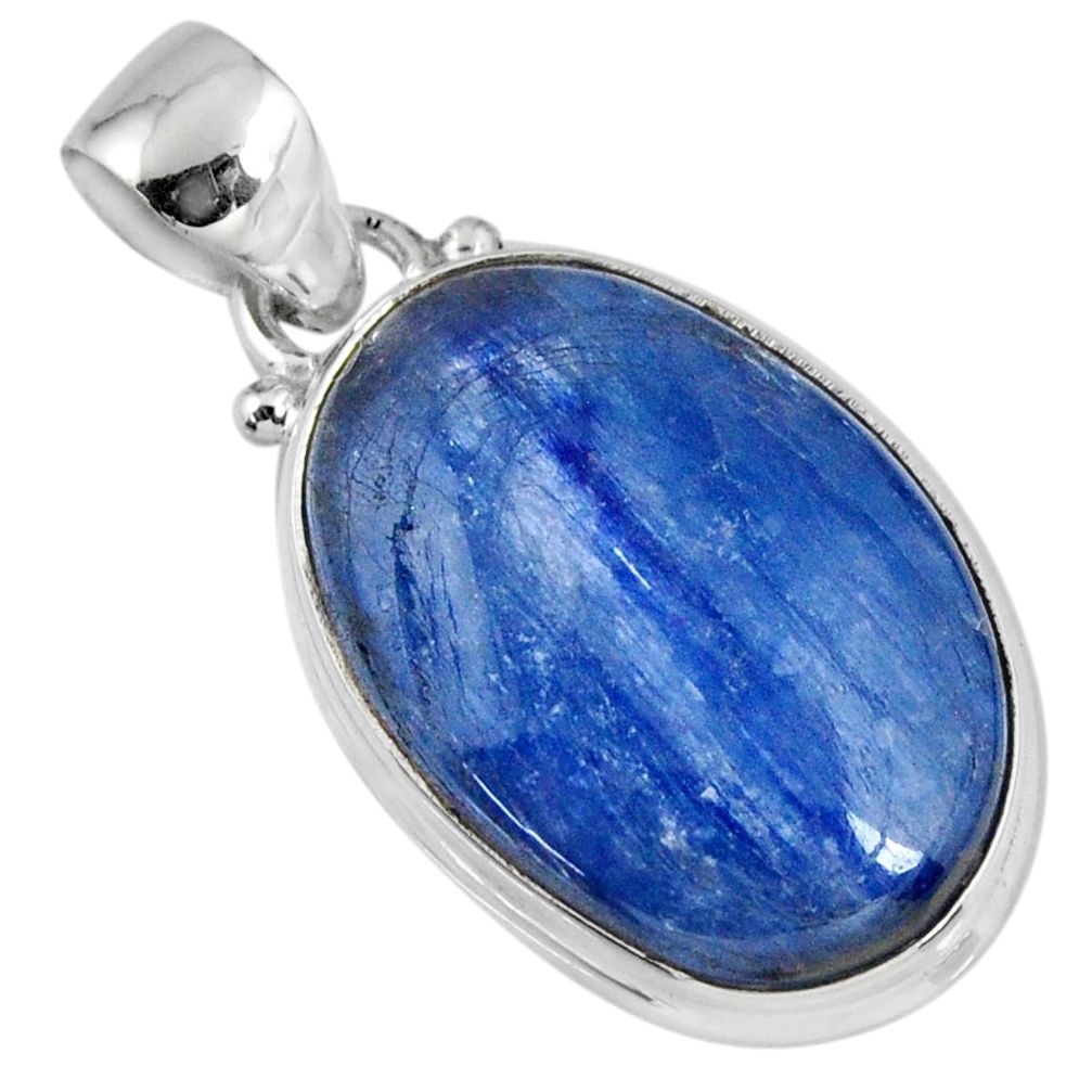 16.62cts natural blue kyanite 925 sterling silver pendant jewelry r56058
