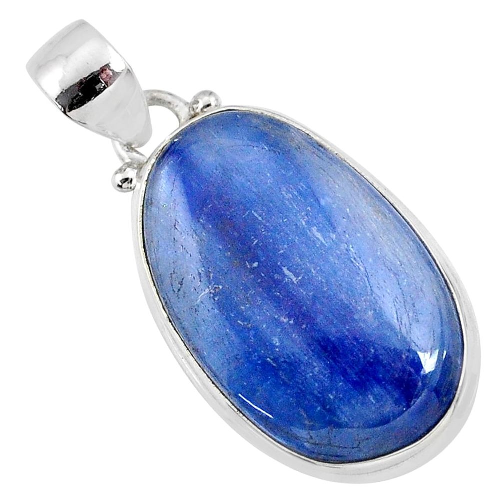 18.15cts natural blue kyanite 925 sterling silver pendant jewelry r64361