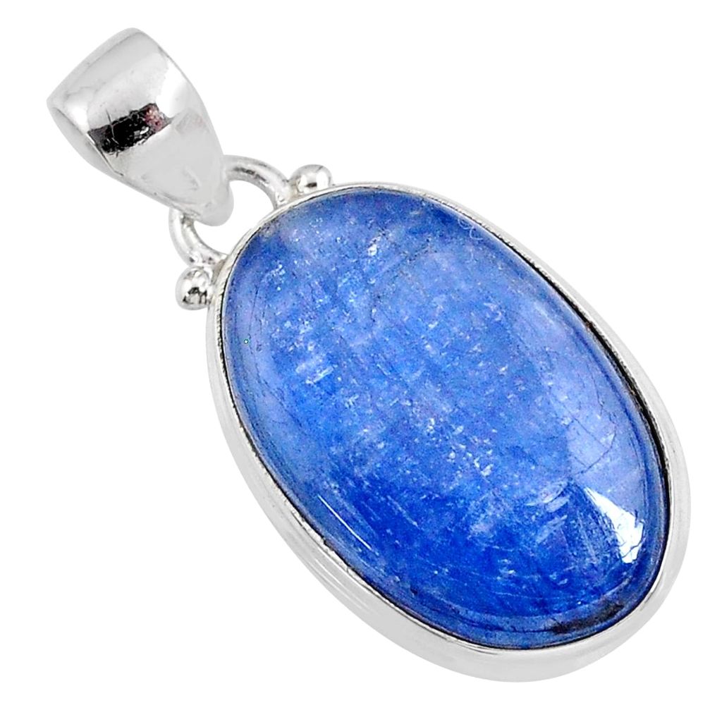 16.55cts natural blue kyanite 925 sterling silver pendant jewelry r64362