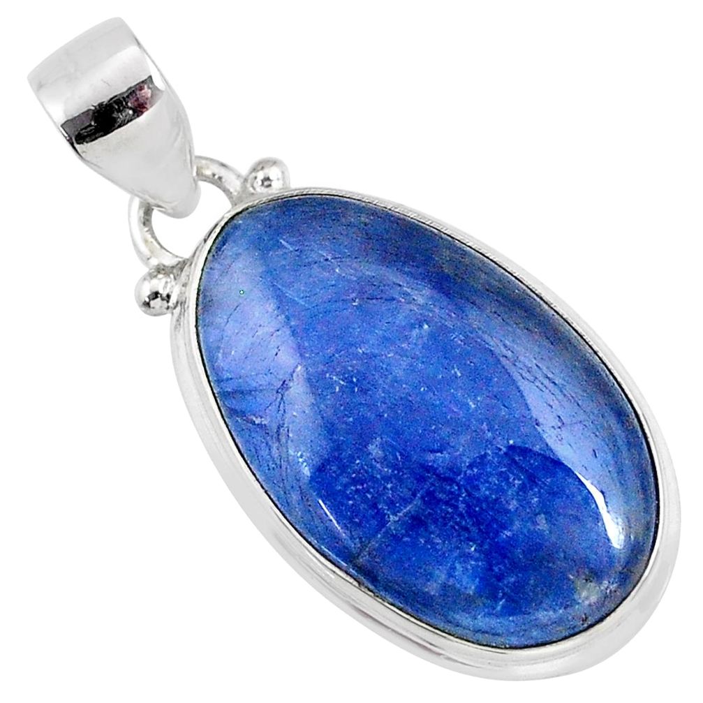 16.68cts natural blue kyanite 925 sterling silver pendant jewelry r64364