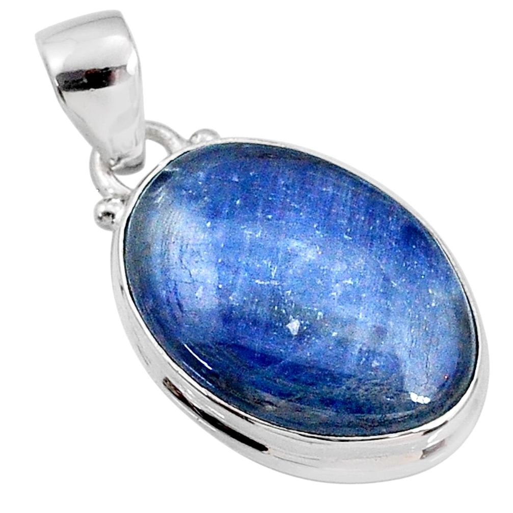 15.65cts natural blue kyanite 925 sterling silver pendant jewelry r64461