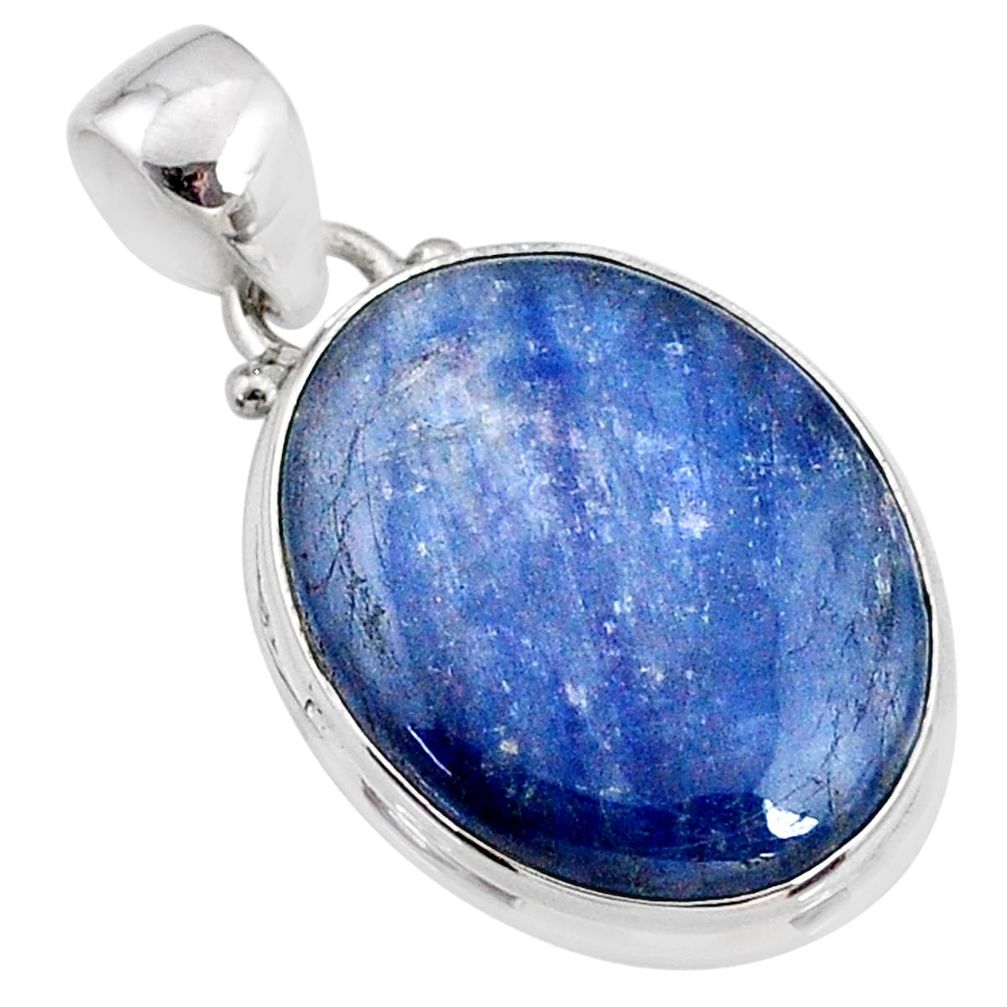 17.55cts natural blue kyanite 925 sterling silver pendant jewelry r64462