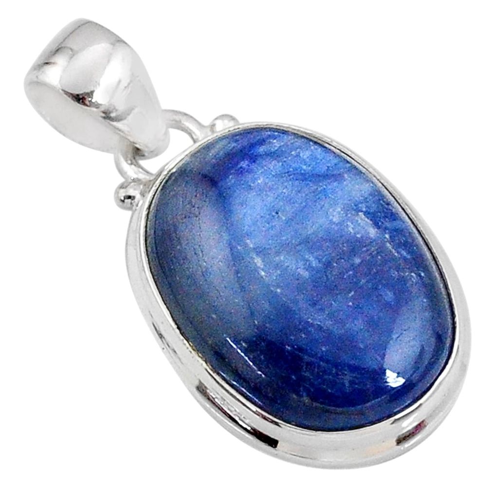 17.22cts natural blue kyanite 925 sterling silver pendant jewelry r64466