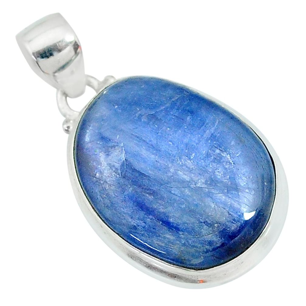 26.14cts natural blue kyanite 925 sterling silver pendant jewelry t10581