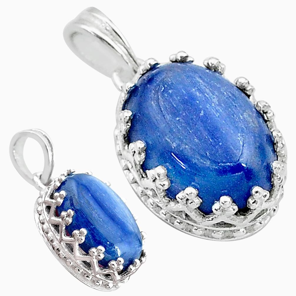 6.28cts natural blue kyanite 925 sterling silver pendant jewelry t20522