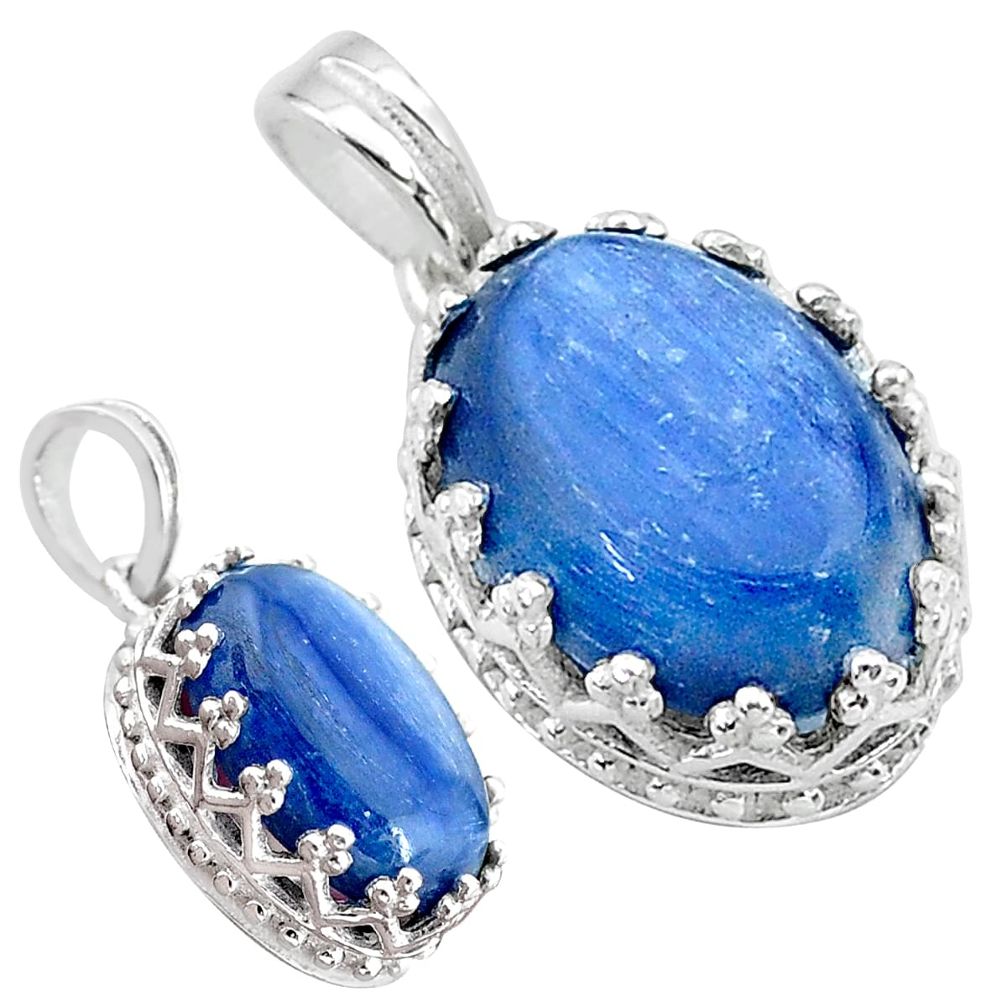 6.26cts natural blue kyanite 925 sterling silver pendant jewelry t20525