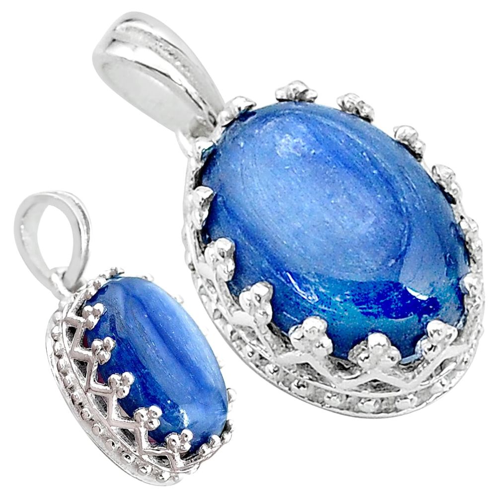6.26cts natural blue kyanite 925 sterling silver pendant jewelry t20527