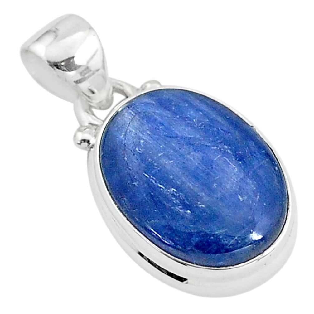 9.37cts natural blue kyanite 925 sterling silver handmade pendant t2144