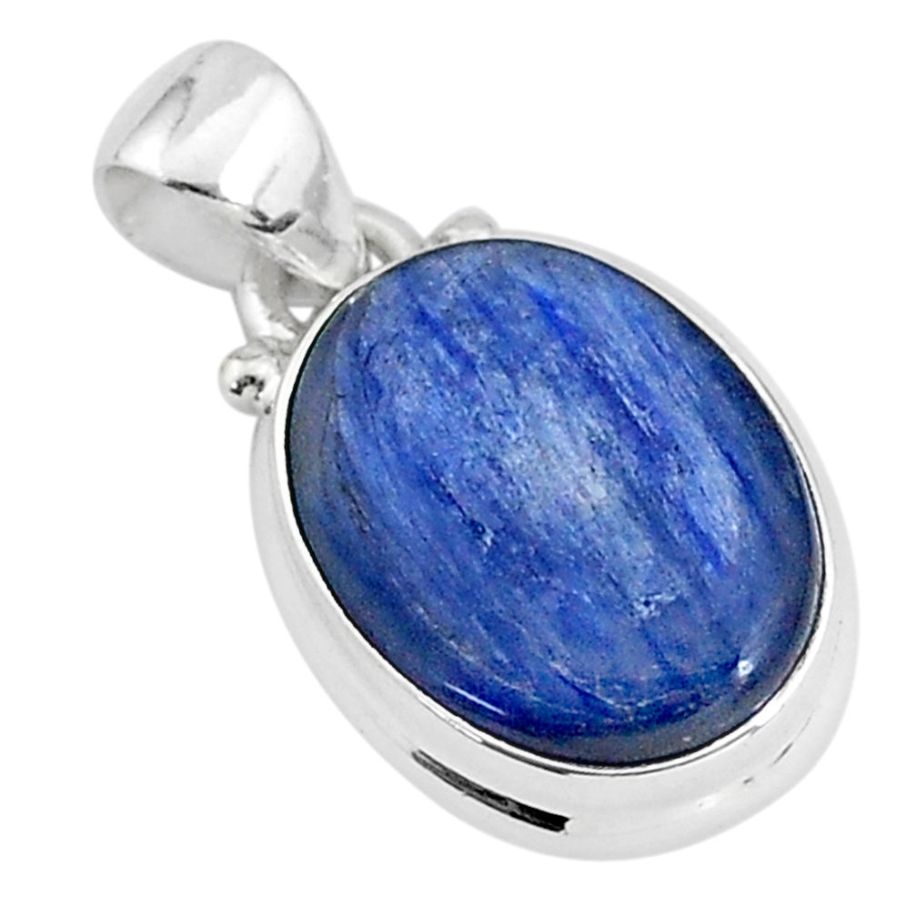9.44cts natural blue kyanite 925 sterling silver handmade pendant t2146