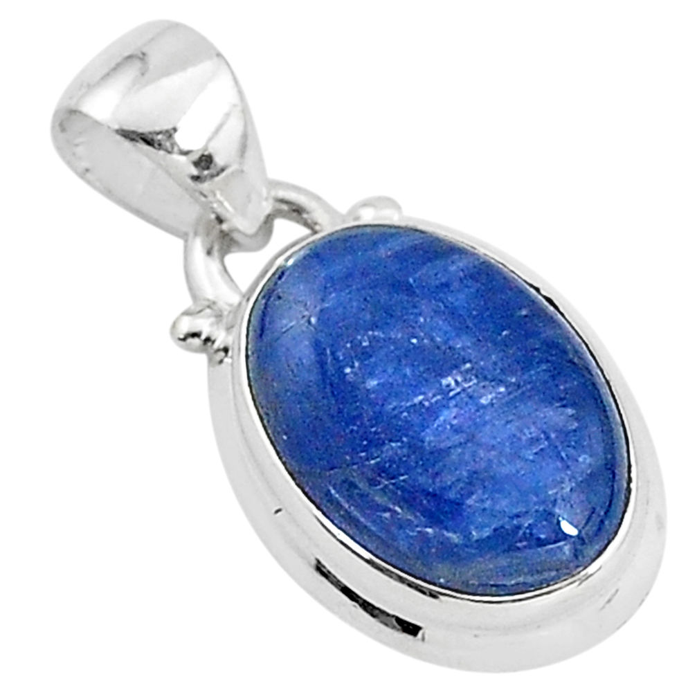 5.87cts natural blue kyanite 925 sterling silver handmade pendant t2179