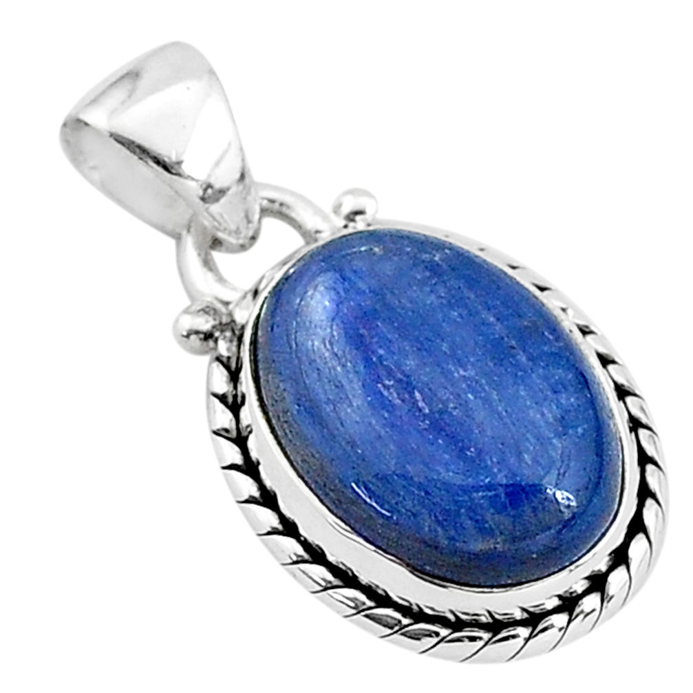 5.83cts natural blue kyanite 925 sterling silver handmade pendant t2180