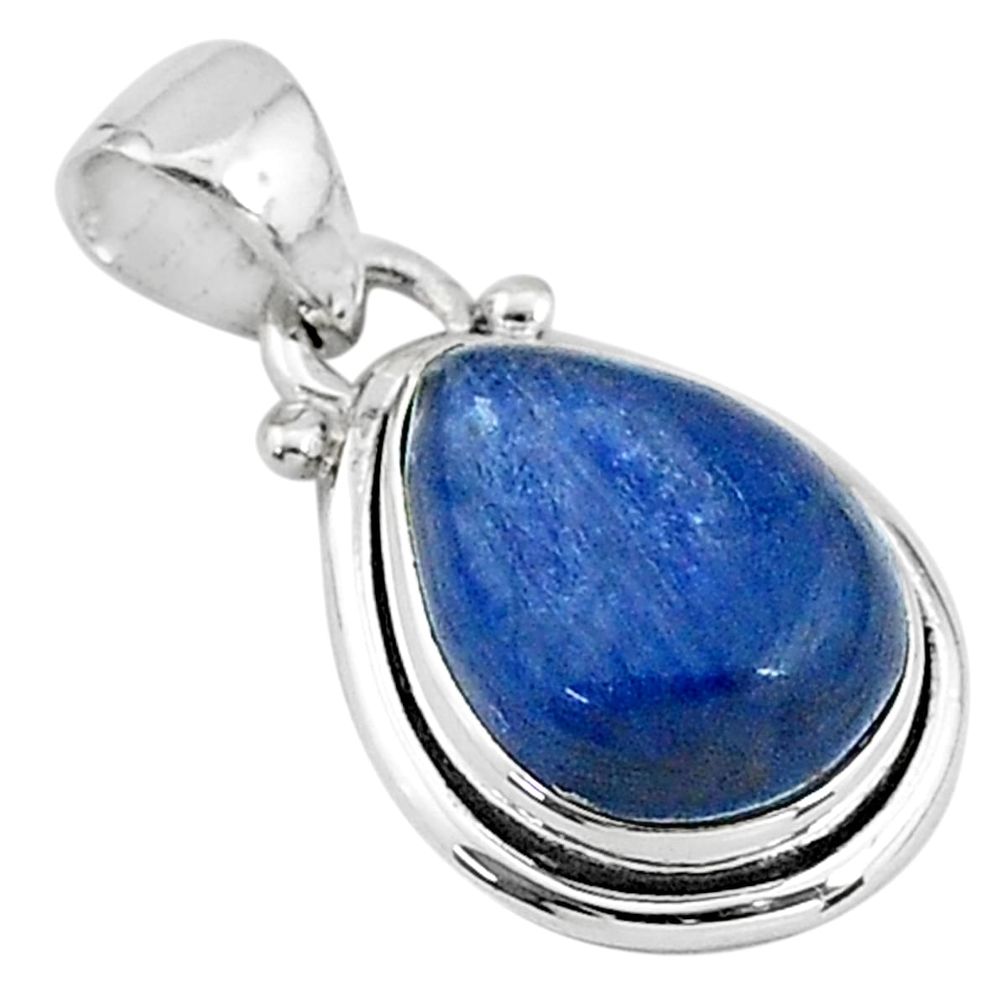 6.64cts natural blue kyanite 925 sterling silver handmade pendant t2184