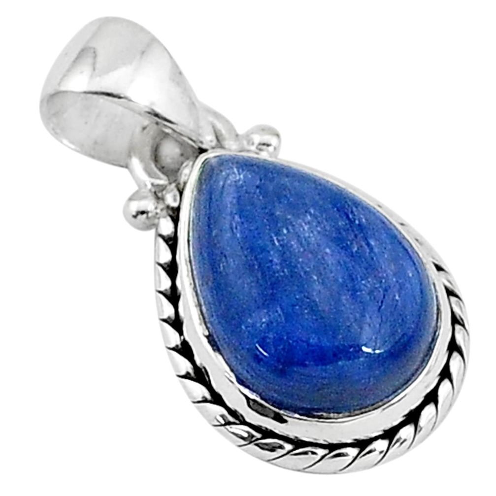 5.83cts natural blue kyanite 925 sterling silver handmade pendant t2186