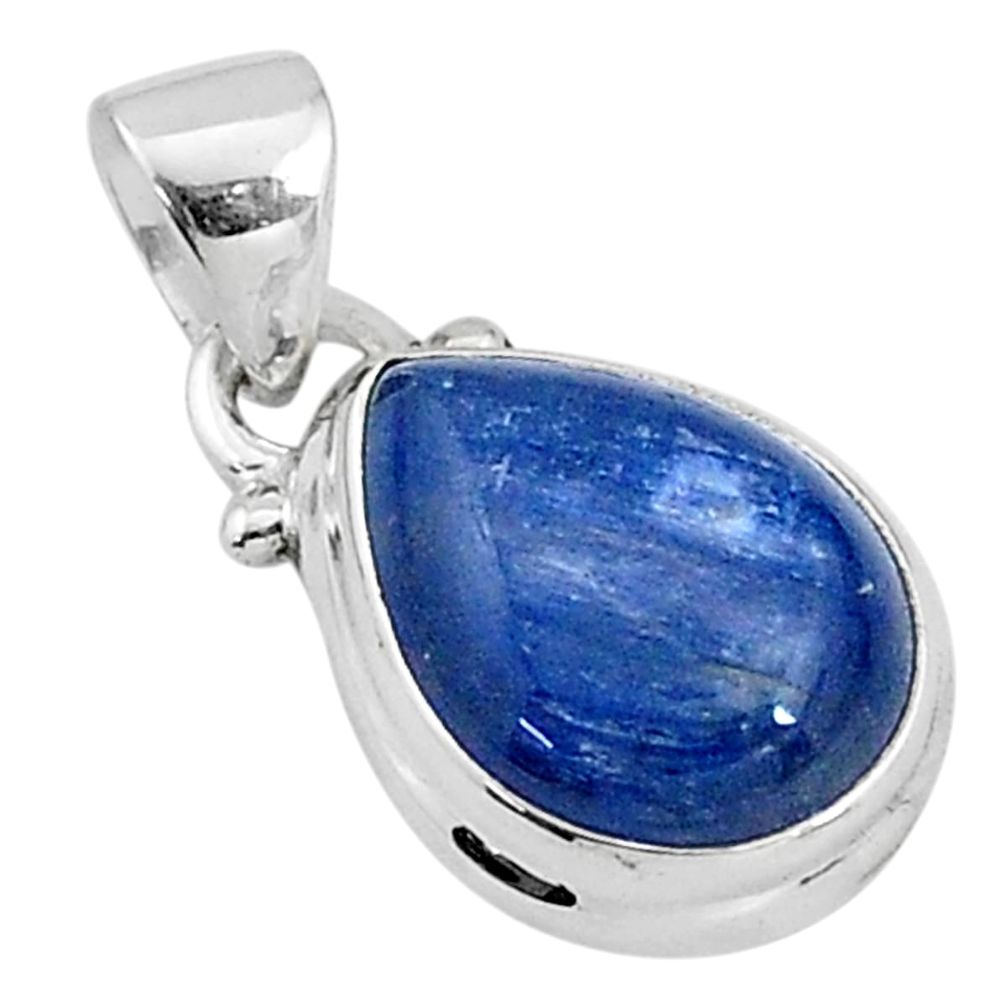 5.87cts natural blue kyanite 925 sterling silver handmade pendant t2194