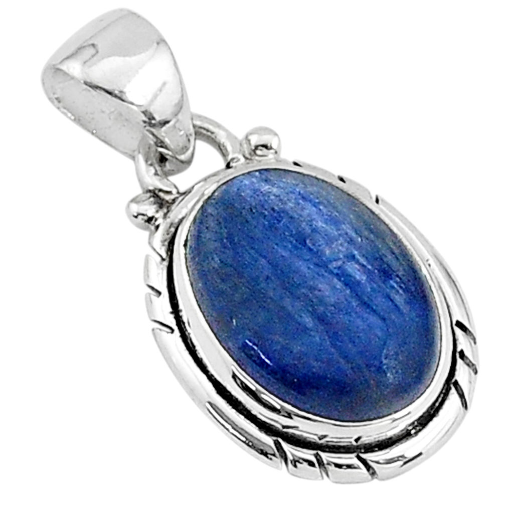 6.26cts natural blue kyanite 925 sterling silver handmade pendant t2195