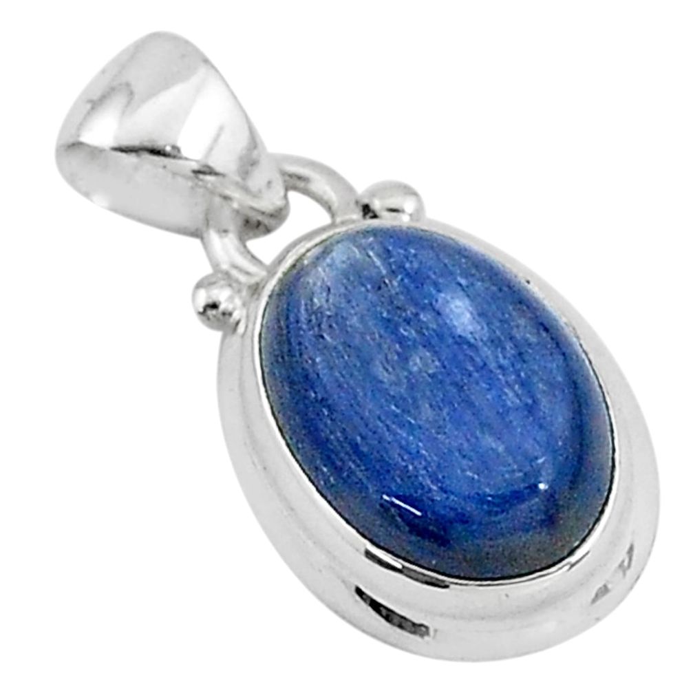 6.26cts natural blue kyanite 925 sterling silver handmade pendant t2200