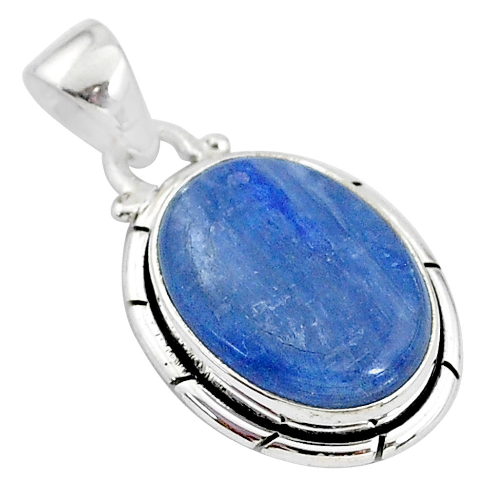 9.37cts natural blue kyanite 925 sterling silver pendant jewelry t2629