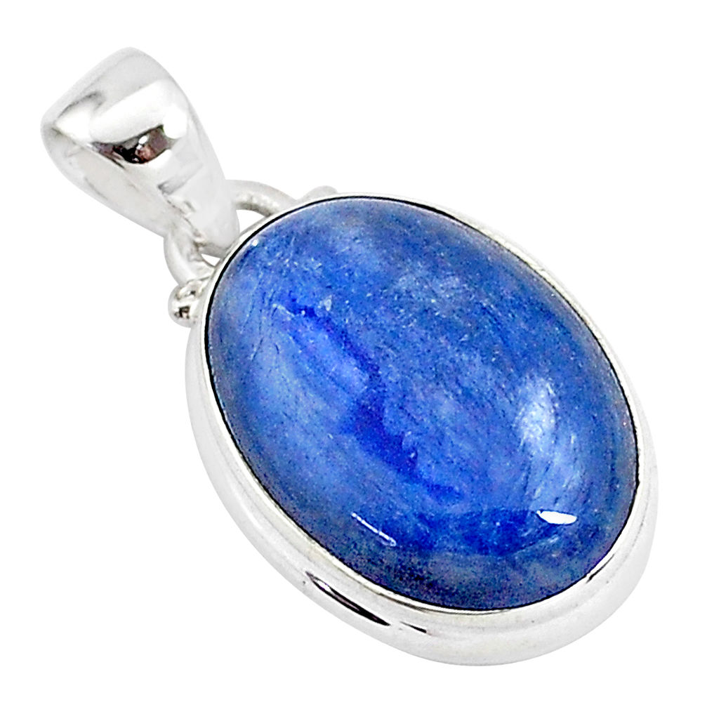 11.57cts natural blue kyanite 925 sterling silver pendant jewelry t2638