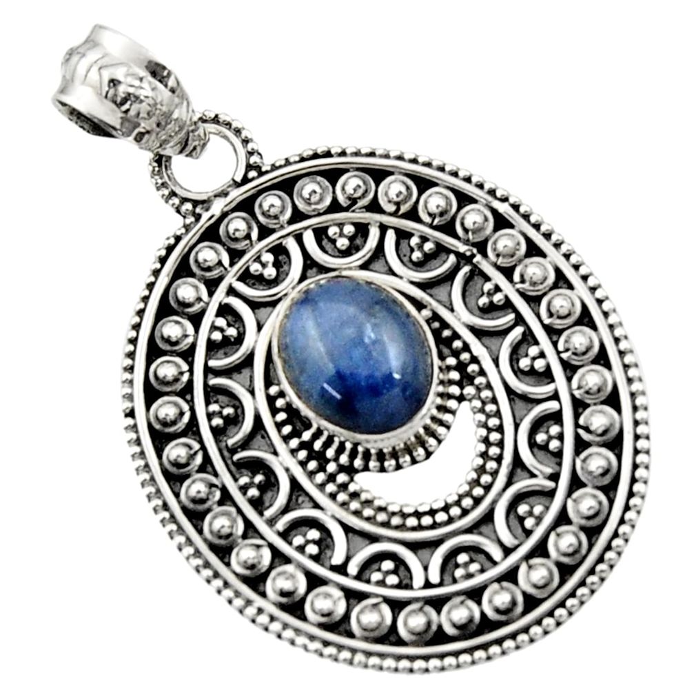 blue kyanite oval 925 sterling silver pendant jewelry d45067