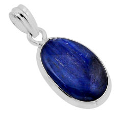 13.39cts natural blue kyanite oval 925 sterling silver pendant jewelry n51522
