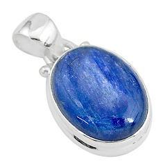 9.44cts natural blue kyanite oval 925 sterling silver handmade pendant t2131