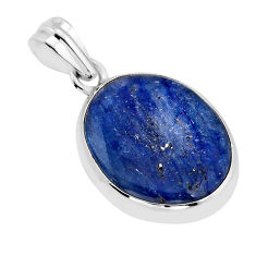 16.01cts natural blue kyanite oval 925 sterling silver pendant jewelry y61876