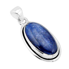 11.93cts natural blue kyanite oval 925 sterling silver pendant jewelry y66562