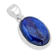 12.14cts natural blue kyanite oval 925 sterling silver pendant jewelry y66971