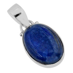 13.03cts natural blue kyanite oval 925 sterling silver pendant jewelry y80415