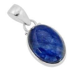 12.05cts natural blue kyanite oval 925 sterling silver pendant jewelry y80416
