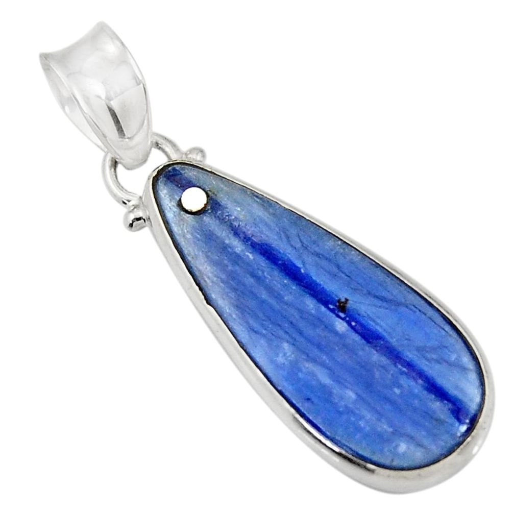 13.15cts natural blue kyanite pear 925 sterling silver pendant jewelry d42681