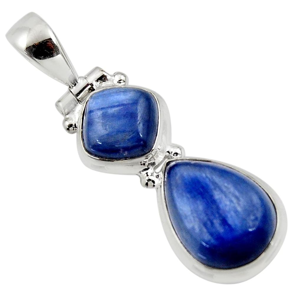 9.99cts natural blue kyanite pear 925 sterling silver pendant jewelry r46861