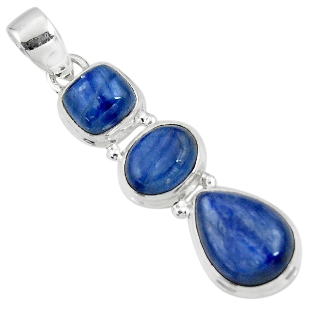 13.80cts natural blue kyanite pear 925 sterling silver pendant jewelry r47187