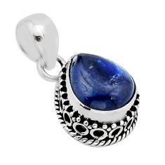 5.10cts natural blue kyanite pear 925 sterling silver pendant jewelry y64270